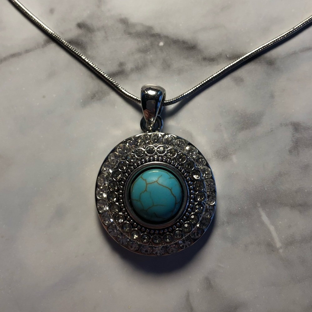 Silver and turquoise necklace